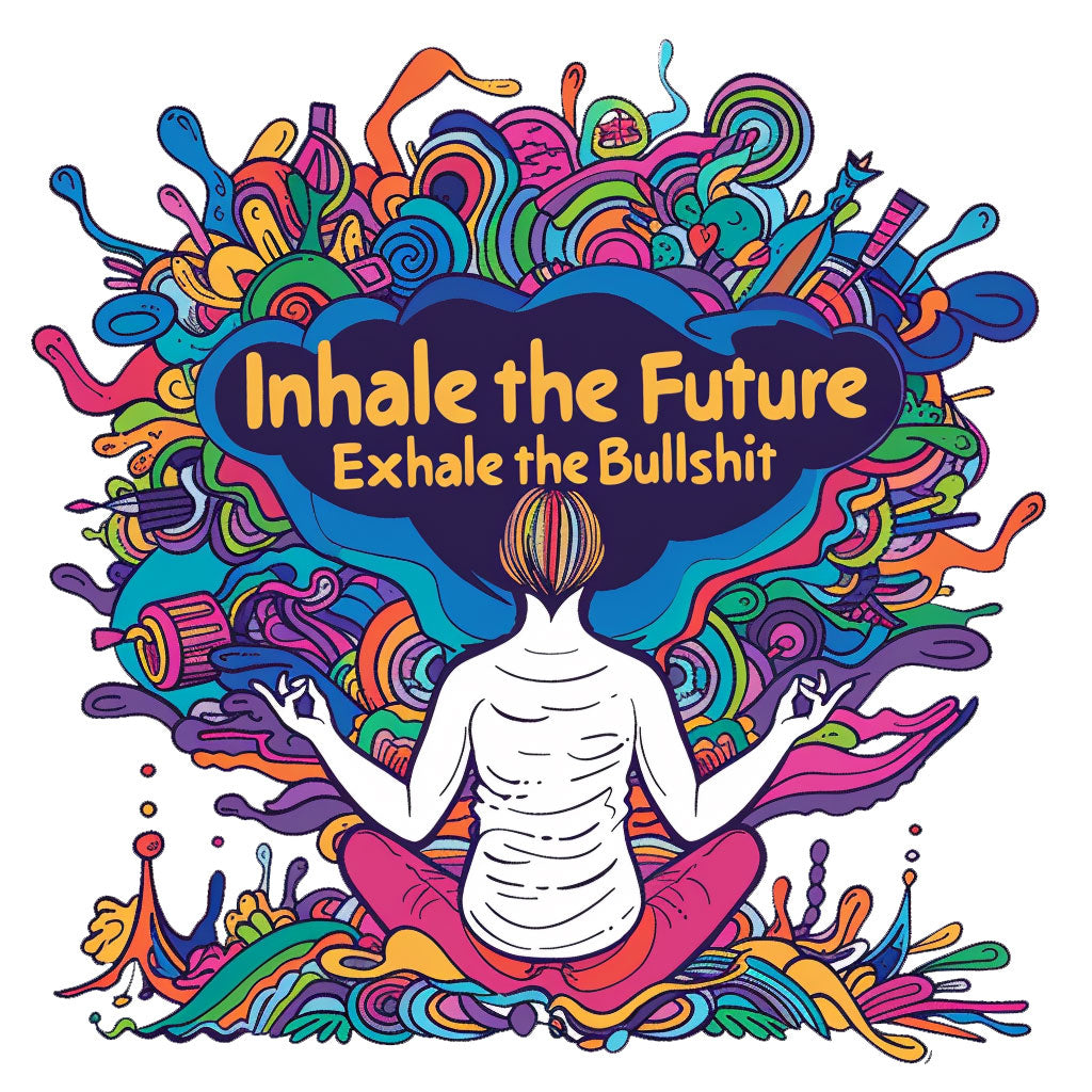 Inhale the Future, Exhale the Bullshit Unisex Funny Yoga T-Shirt