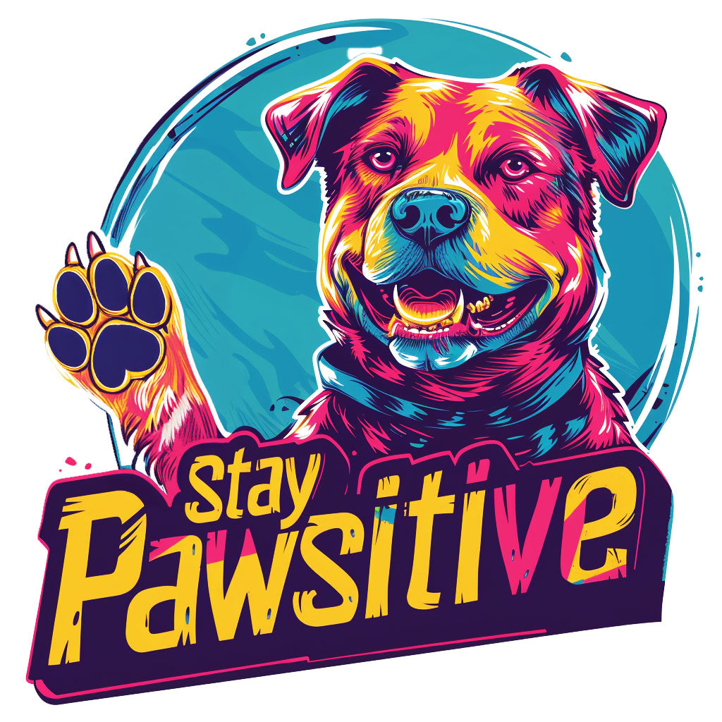 Stay Pawsitive Unisex Funny Dog T-Shirt