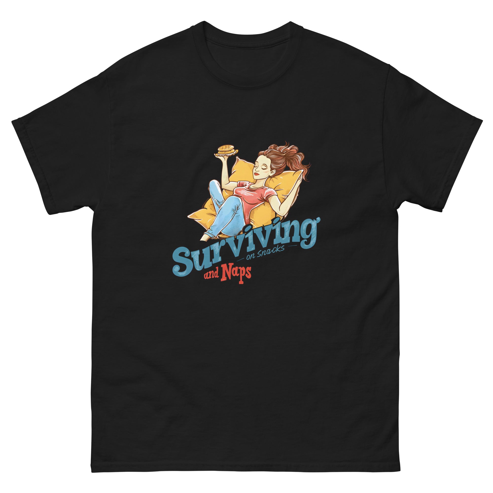 Surviving on Snacks and Naps Unisex Funny Family T-Shirt