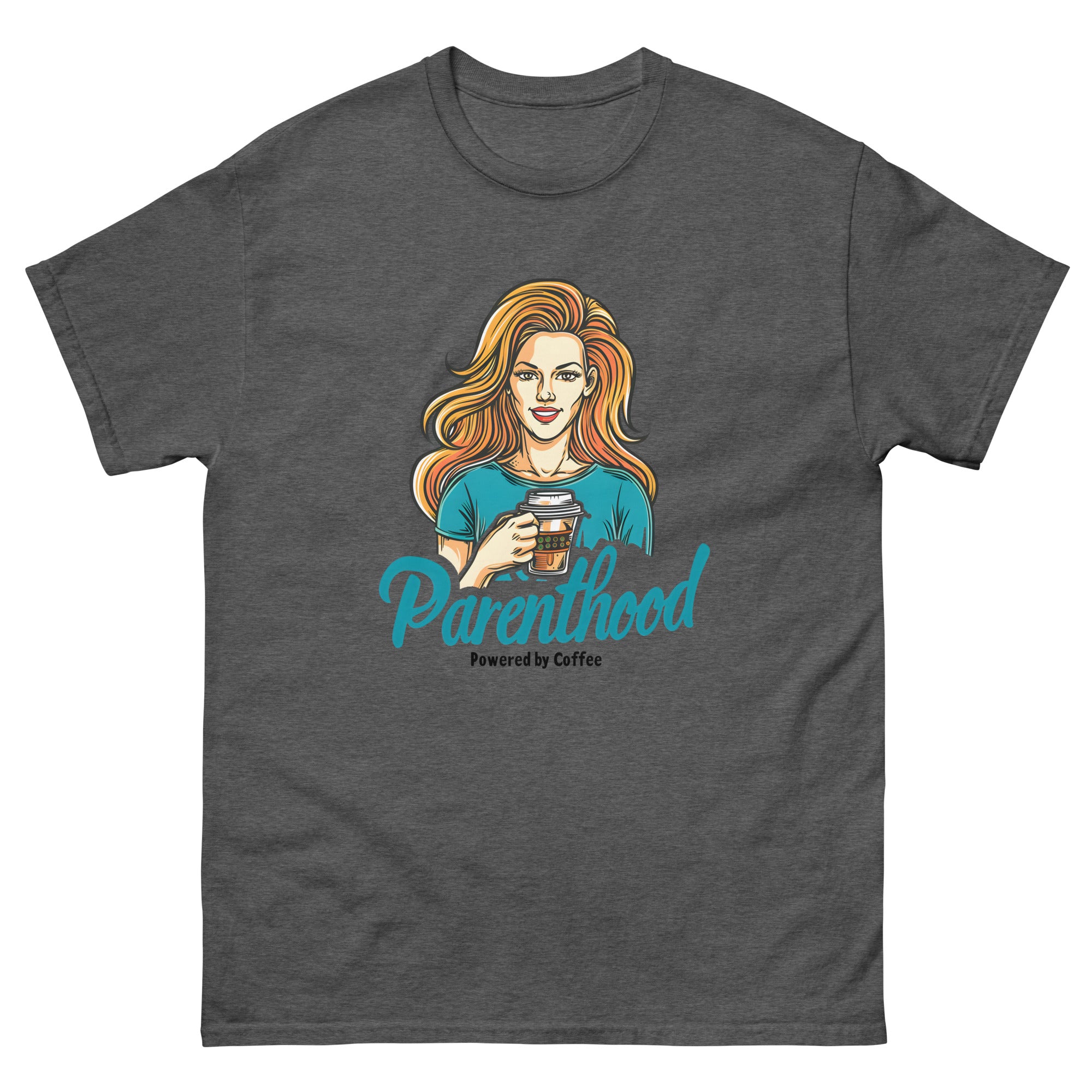 Parenthood Powered by Coffee Unisex Funny Mom T-Shirt