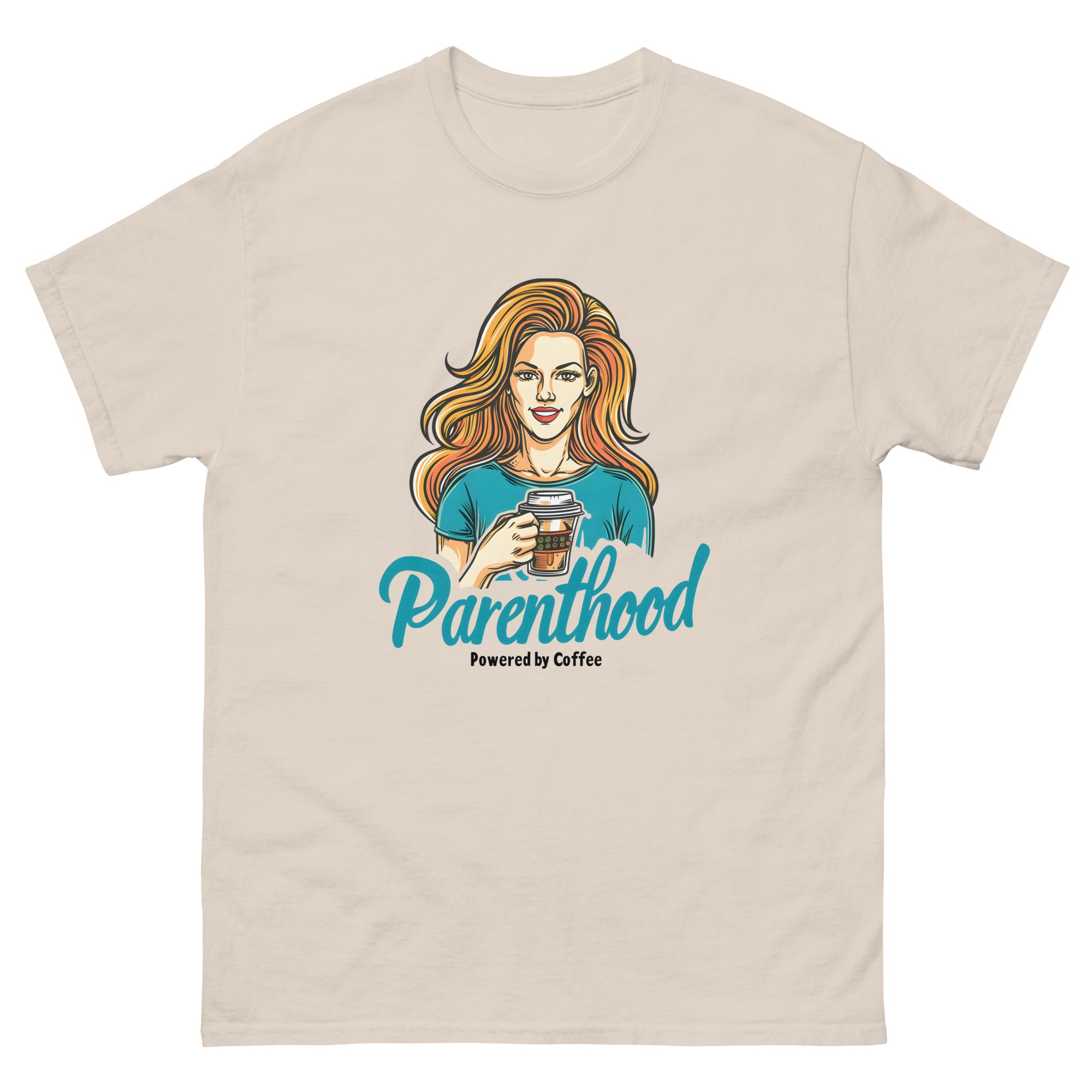 Parenthood Powered by Coffee Unisex Funny Mom T-Shirt