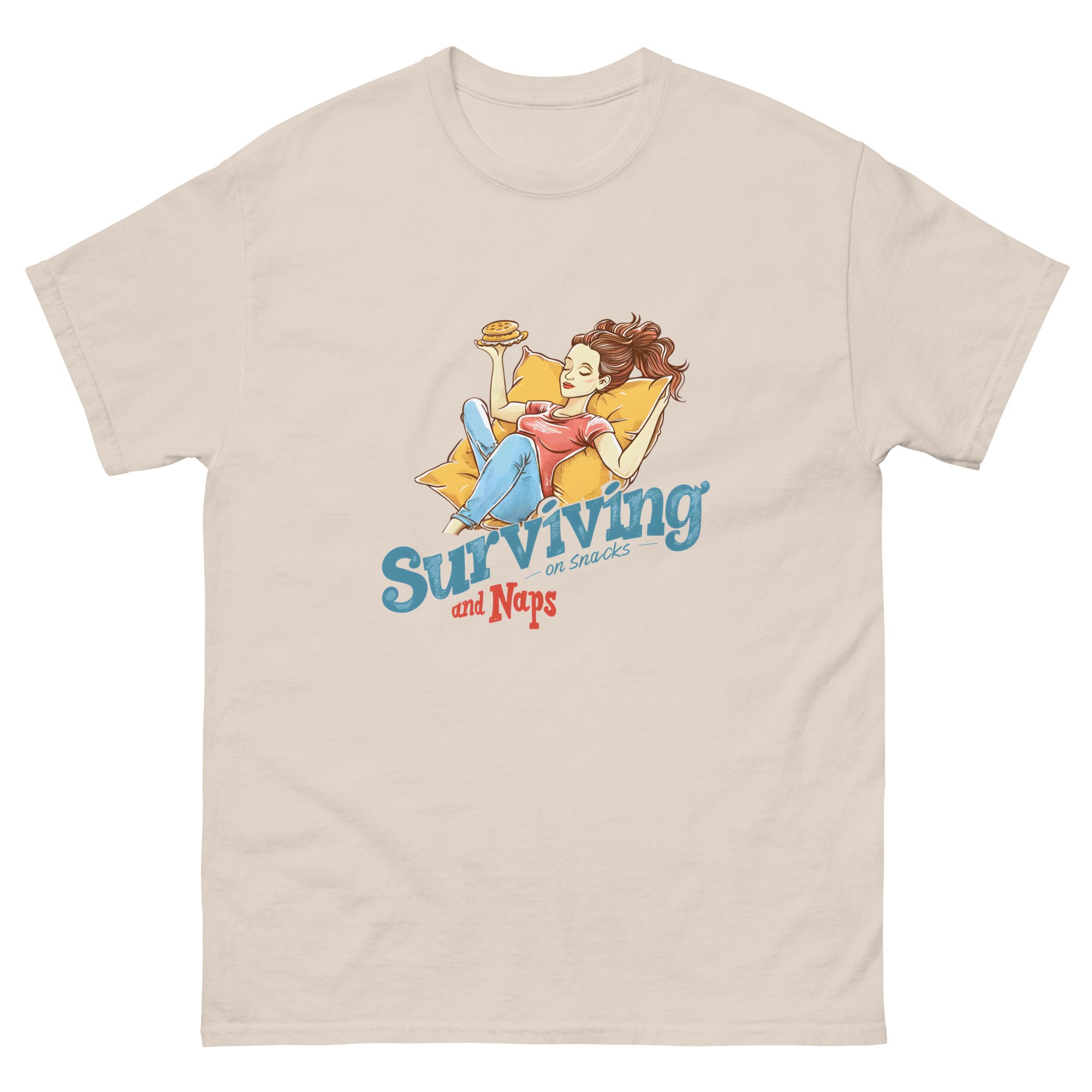 Surviving on Snacks and Naps Unisex Funny Family T-Shirt