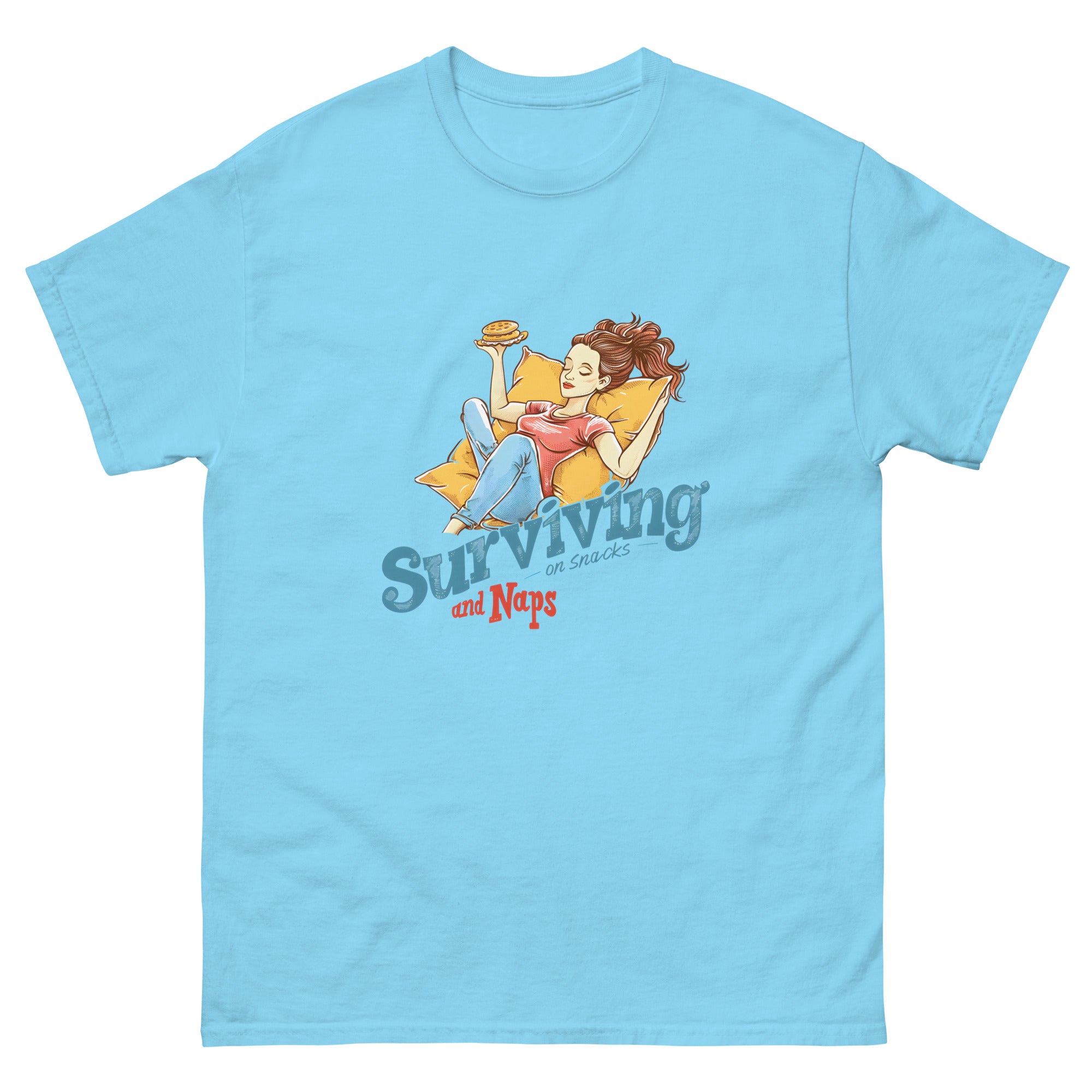 Surviving on Snacks and Naps Unisex Funny Family T-Shirt