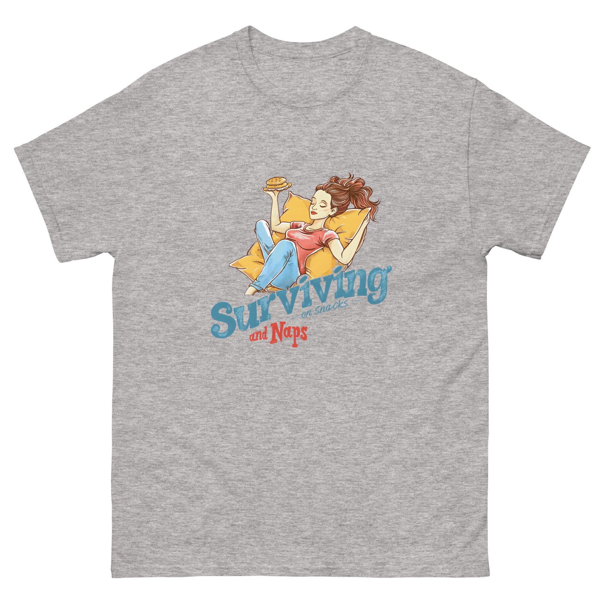 Surviving on Snacks and Naps Unisex Funny Family T-Shirt